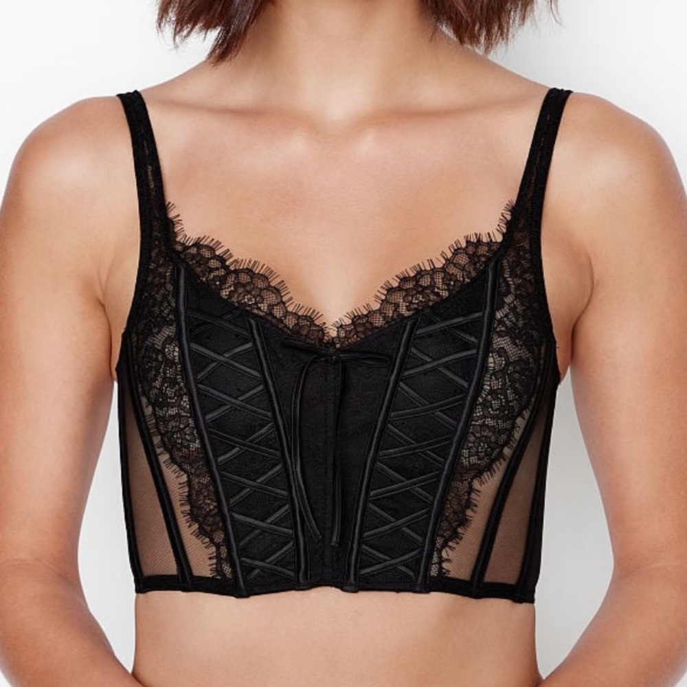 VS Dream Angels Unlined Lace-Up Corset Top